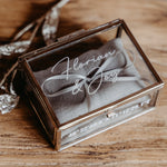 Ringkästchen Silber | Ringbox aus Glas Eckig | zur Hochzeit personalisiert