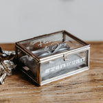 Ringkästchen Silber | Ringbox aus Glas Eckig | zur Hochzeit personalisiert