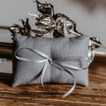 Ringkästchen Silber mit grauem Kissen | Ringbox aus Glas Eckig | zur Hochzeit personalisiert