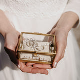 Ringkästchen Gold | Ringbox aus Glas Eckig | zur Hochzeit personalisiert