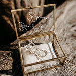 Ringkästchen Gold | Ringbox aus Glas Eckig | zur Hochzeit personalisiert