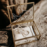 Ringkästchen Gold | Ringbox aus Glas Eckig | zur Hochzeit personalisiert