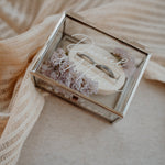 Ringkästchen Silber | Ringbox aus Glas Eckig optional mit Ringhalter| zur Hochzeit personalisiert