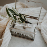 Ringkästchen Silber | Ringbox aus Glas Eckig | zur Hochzeit personalisiert