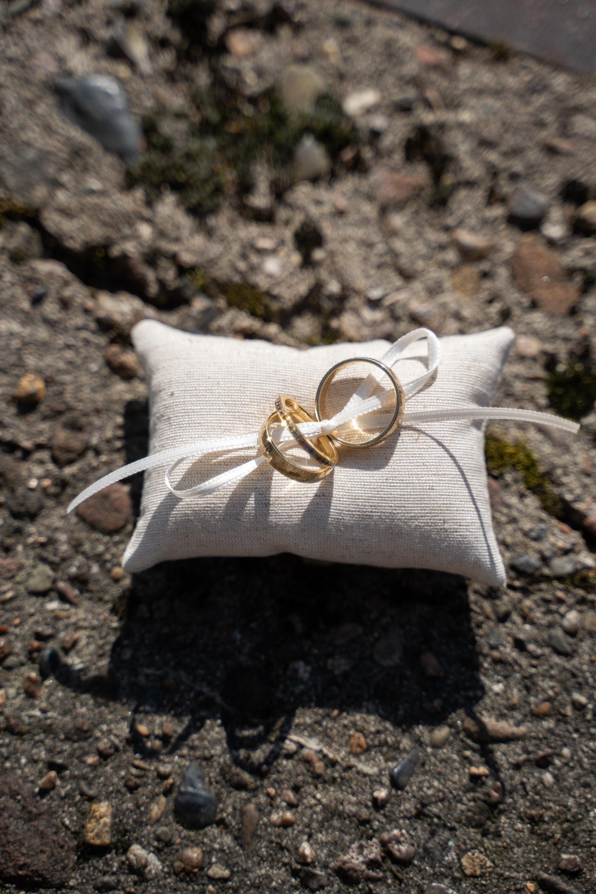 Ringkissen für Ringkästchen Sand | zur Hochzeit personalisiert | Ringbox Kissen