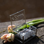 Ringkästchen Silber | Ringbox aus Glas Eckig | zur Hochzeit personalisiert