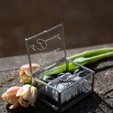 Ringkästchen Silber | Ringbox aus Glas Eckig | zur Hochzeit personalisiert