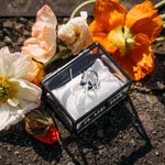 Ring Box Black Used-Look with Beige Pillow | Glass Ring Box Square | personalized for the wedding present