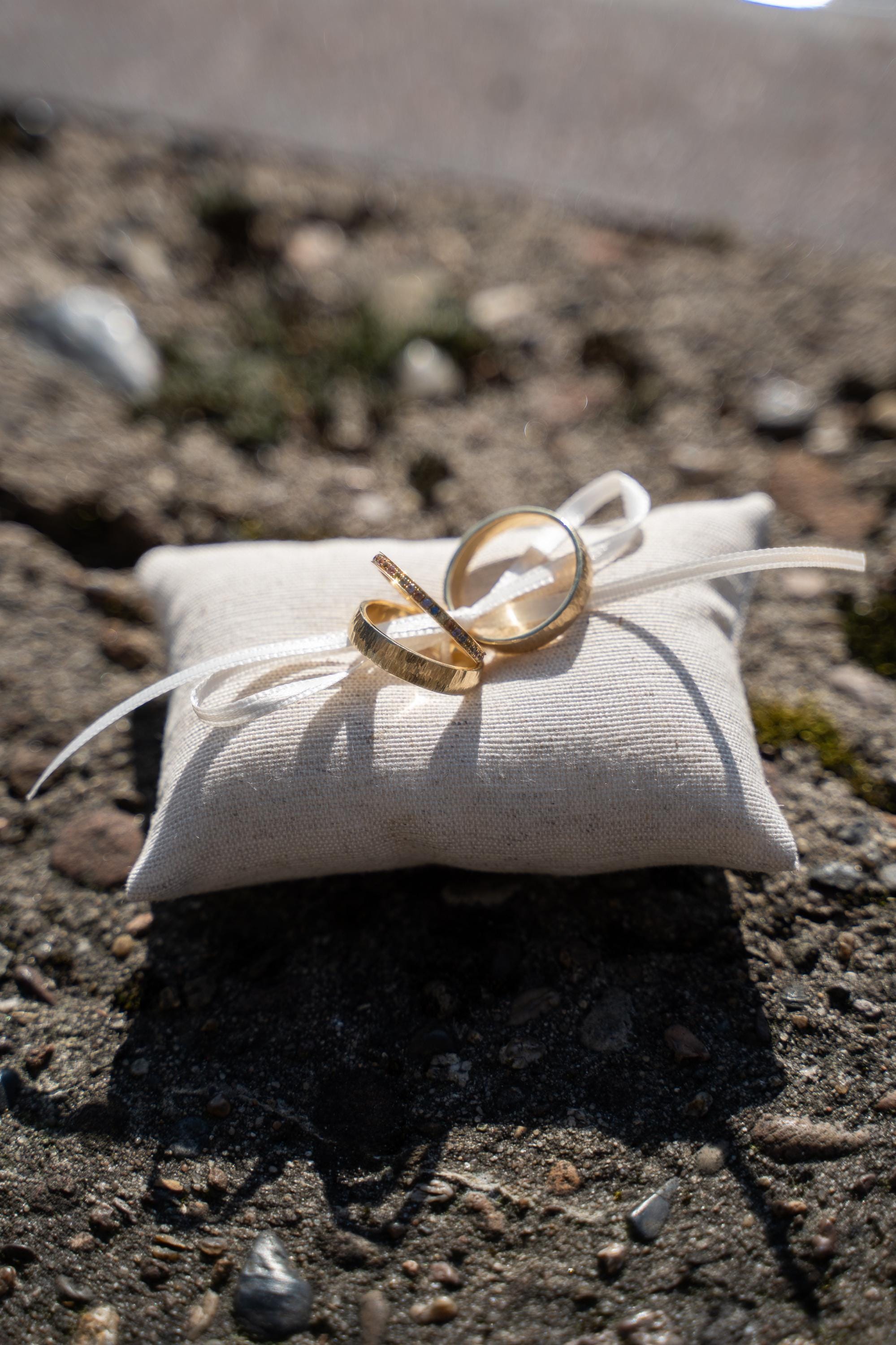 Ringkissen für Ringkästchen Sand | zur Hochzeit personalisiert | Ringbox Kissen