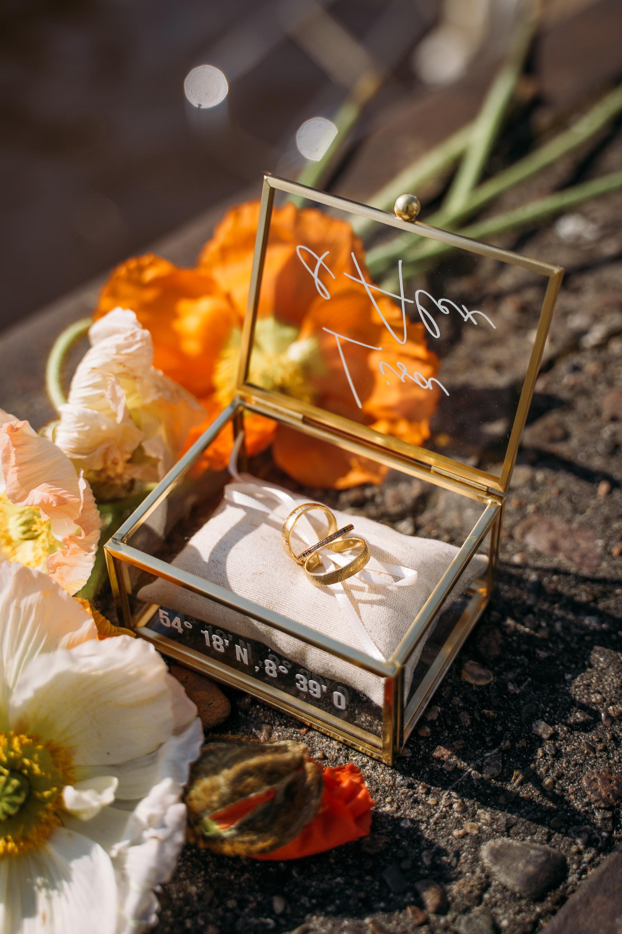 Ringkissen für Ringkästchen Sand | zur Hochzeit personalisiert | Ringbox Kissen