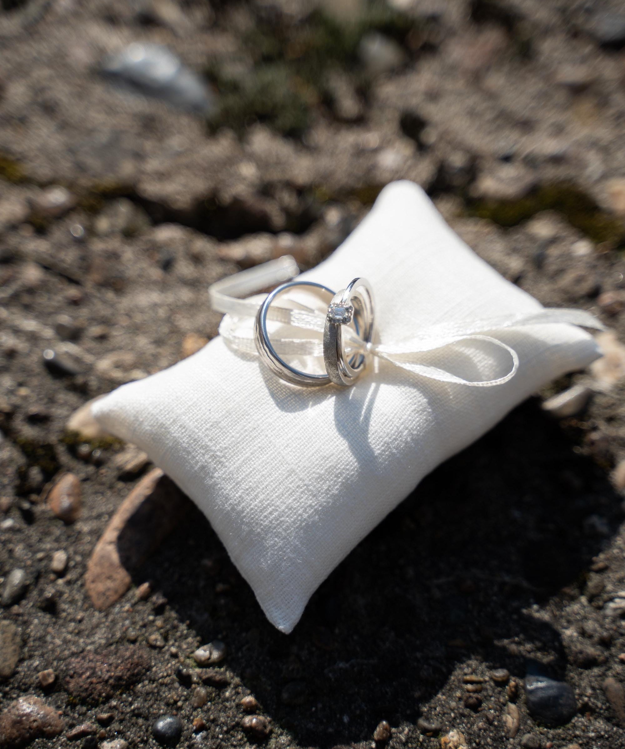 Ringkissen für Ringkästchen Creme | zur Hochzeit personalisiert | Ringbox Kissen