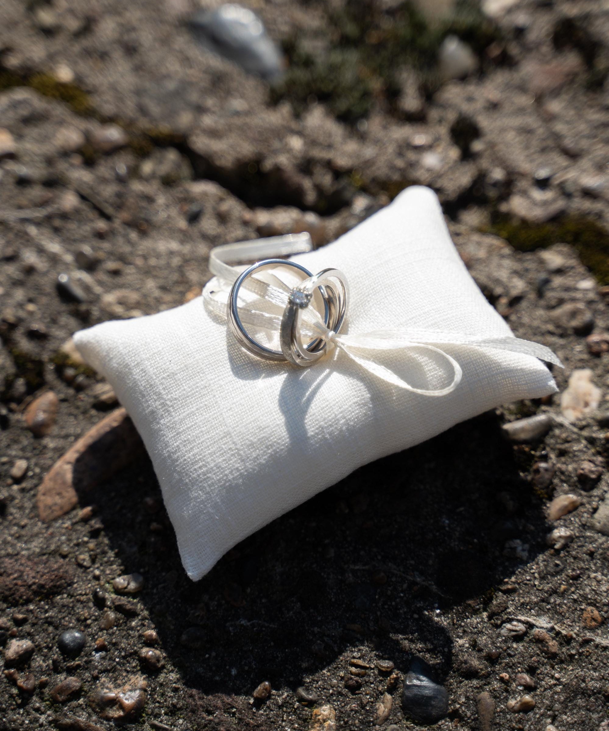 Ringkissen für Ringkästchen Creme | zur Hochzeit personalisiert | Ringbox Kissen