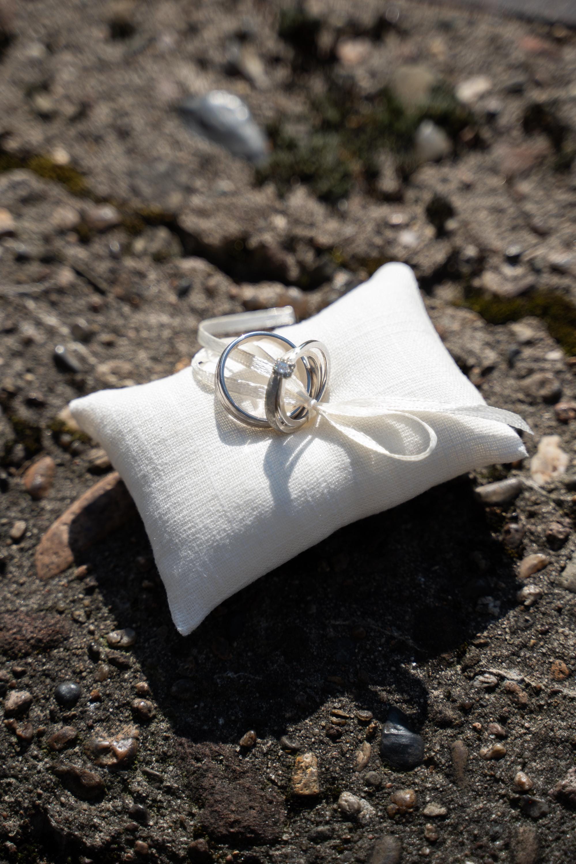Ringkissen für Ringkästchen Creme | zur Hochzeit personalisiert | Ringbox Kissen