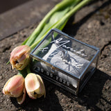 Ringkästchen Silber | Ringbox aus Glas Eckig | zur Hochzeit personalisiert