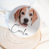 Personalisierter Fotoanhänger aus Keramik I Geschenk mit Foto I Weihnachtsornament I Hochzeit, Weihnachten, Haustier, handgefertigt