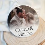Personalisierter Fotoanhänger aus Keramik I Geschenk mit Foto I Weihnachtsornament I Hochzeit, Weihnachten, Haustier, handgefertigt