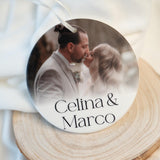 Personalisierter Fotoanhänger aus Keramik I Geschenk mit Foto I Weihnachtsornament I Hochzeit, Weihnachten, Haustier, handgefertigt