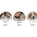 Personalisierter Fotoanhänger aus Keramik I Geschenk mit Foto I Weihnachtsornament I Hochzeit, Weihnachten, Haustier, handgefertigt