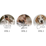 Personalisierter Fotoanhänger aus Keramik I Geschenk mit Foto I Weihnachtsornament I Hochzeit, Weihnachten, Haustier, handgefertigt