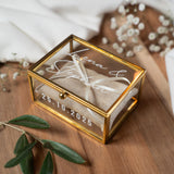 Ringbox Gold mit Sand Kissen | personalisiert mit Namen und Datum