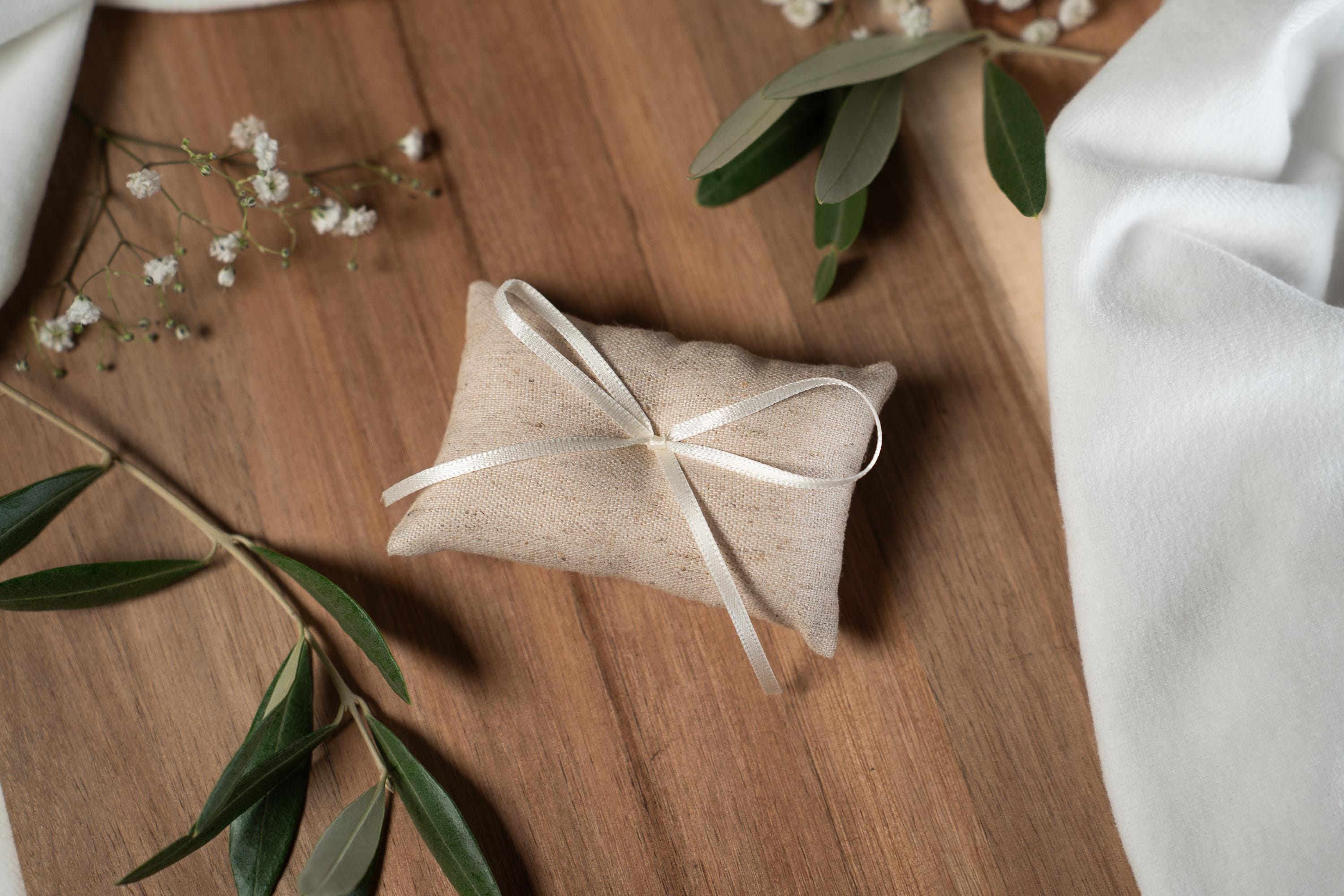 Ringkissen für Ringkästchen Sand | zur Hochzeit personalisiert | Ringbox Kissen