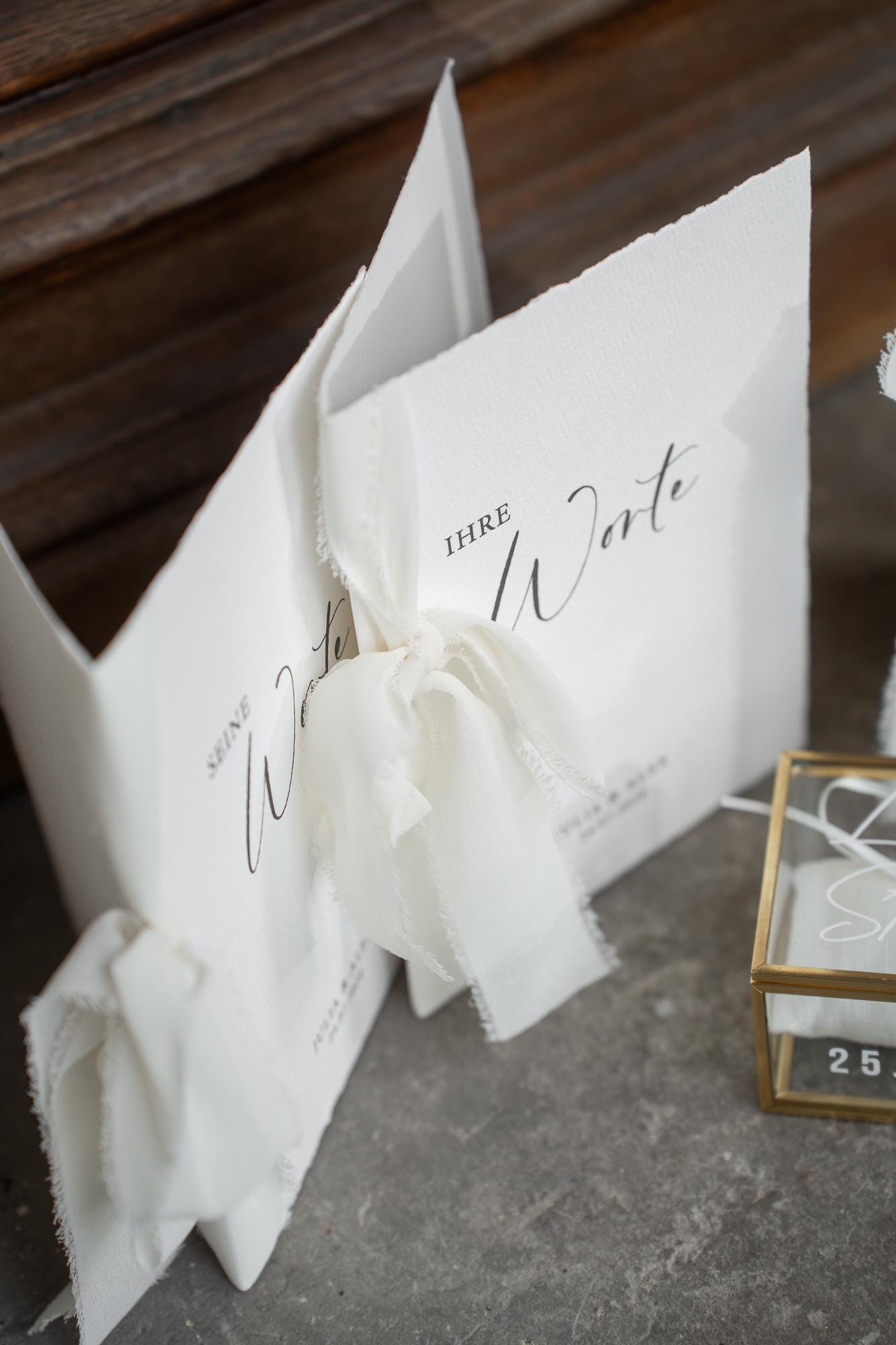 Personalisierte Eheversprechen zur Hochzeit – Gelübde auf Büttenpapier DIN A5 mit Chiffonschleife