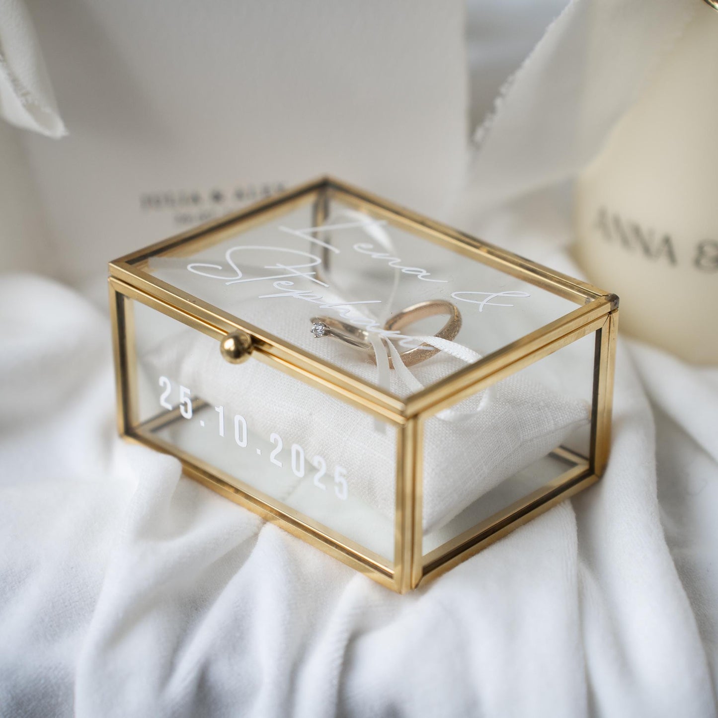 Hochzeits-Set für die Trauung – Traukerze, Ringbox & Ehegelübde, personalisiertes Geschenk