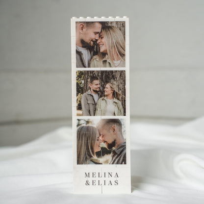 Personalisiertes Fotomosaik aus Klemmbausteinen – individuelles Bild aus Bausteinen mit Namen