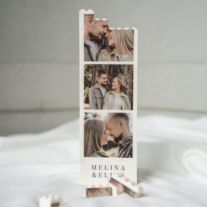 Personalisiertes Fotomosaik aus Klemmbausteinen – individuelles Bild aus Bausteinen mit Namen