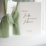 Personalisierte Eheversprechen zur Hochzeit – Gelübde auf Büttenpapier DIN A5 mit Chiffonschleife