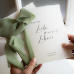 Personalisierte Eheversprechen zur Hochzeit – Gelübde auf Büttenpapier DIN A5 mit Chiffonschleife