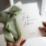 Personalisierte Eheversprechen zur Hochzeit – Gelübde auf Büttenpapier DIN A5 mit Chiffonschleife