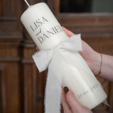 Hochzeitskerze personalisiert mit Namen und Datum | Kerze Hochzeit Geschenk | Trauungskerze für Brautpaar | Hochzeit Deko Kerze graviert