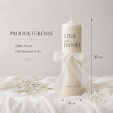 Hochzeitskerze personalisiert mit Namen und Datum | Kerze Hochzeit Geschenk | Trauungskerze für Brautpaar | Hochzeit Deko Kerze graviert