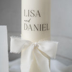 Hochzeitskerze personalisiert mit Namen und Datum | Kerze Hochzeit Geschenk | Trauungskerze für Brautpaar | Hochzeit Deko Kerze graviert