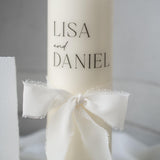 Hochzeitskerze personalisiert mit Namen und Datum | Kerze Hochzeit Geschenk | Trauungskerze für Brautpaar | Hochzeit Deko Kerze graviert