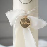 Hochzeitskerze personalisiert mit Namen und Datum | Kerze Hochzeit Geschenk | Trauungskerze für Brautpaar | Hochzeit Deko Kerze graviert