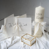 Hochzeitskerze personalisiert mit Namen und Datum | Kerze Hochzeit Geschenk | Trauungskerze für Brautpaar | Hochzeit Deko Kerze graviert