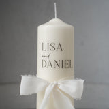 Hochzeitskerze personalisiert mit Namen und Datum | Kerze Hochzeit Geschenk | Trauungskerze für Brautpaar | Hochzeit Deko Kerze graviert