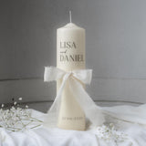 Hochzeitskerze personalisiert mit Namen und Datum | Kerze Hochzeit Geschenk | Trauungskerze für Brautpaar | Hochzeit Deko Kerze graviert