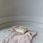 Ring Box Gold with Beige Pillow | Glass Ring Box Square | personalized for the wedding present